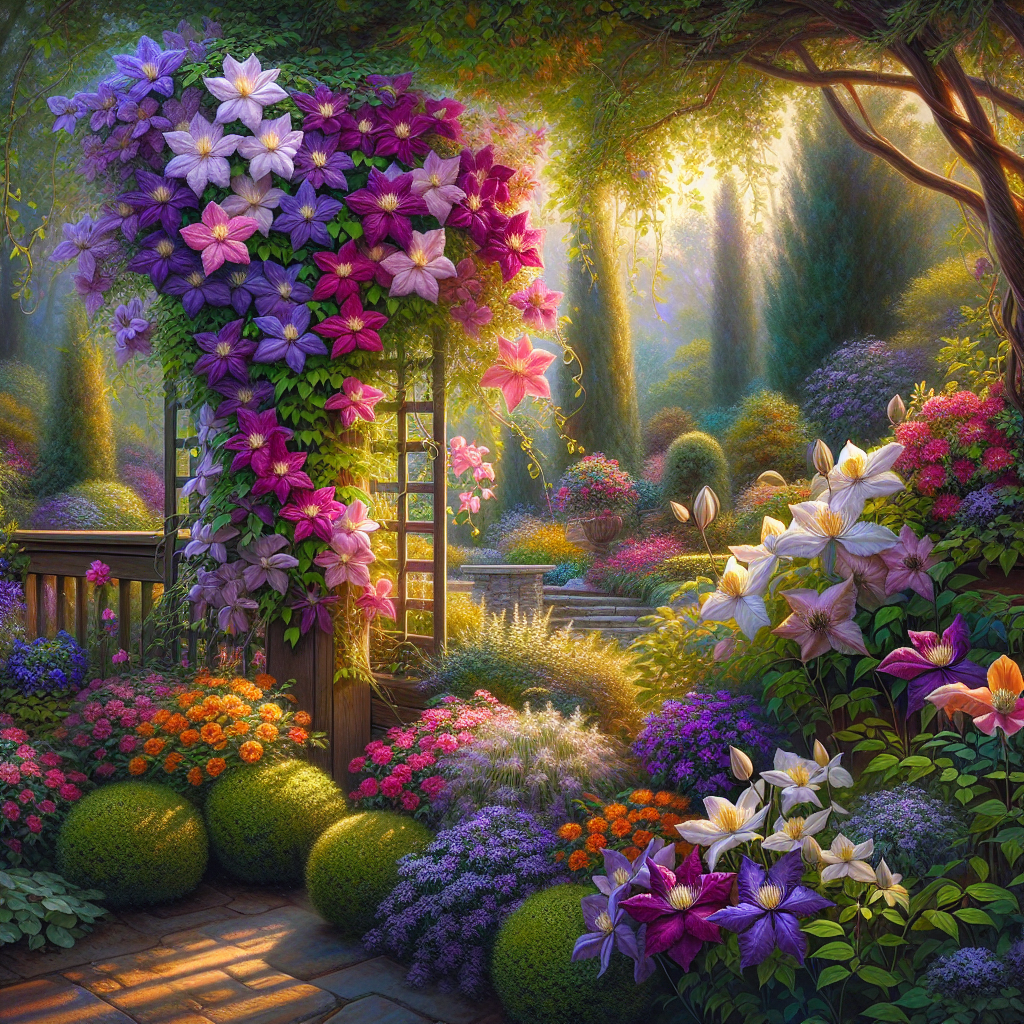Designing Your Outdoor Space: Creating a Stunning Flower Display with Clematis on Trellises and Fences  